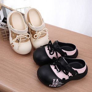 Sabots tendance à bout fermé, rose et blanc, en EVA, semelle épaisse, hauteur du talon 3 cm, pour intérieur et extérieur - Product Image 2