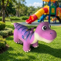 Manège électrique LEDuole pour parc d'attractions, 1 place, dinosaure à rotation 360°, simulation d'excavatrice réelle, en fibre de verre, pour extérieur