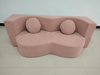 Canapé modulaire convertible pliable, design gain de place, rembourrage en tissu moderne et confortable, pieds en acier inoxydable, villa