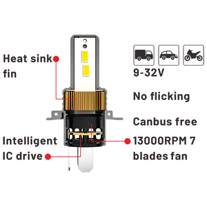 ไฟหน้ารถขนาดเล็ก LED 80วัตต์สำหรับ8000lm H4 H1 H7 H11 9005ปลั๊ก Play พร้อม CANbus ที่แข็งแกร่งและกว้าง9-32V สำหรับ Toyota BMW Ford - Product Image 6