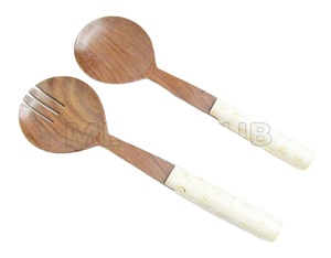 Eco-Friendly Classic <b>Wooden</b> <b>Salad</b> <b>Server</b> Set with Sustainable Decal Handle for Occasions Giveaways Sustainable Flatware Design - Product Image 2