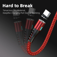 Cordon de chargeur USB de téléphone tressé en nylon 3 en 1 câble de charge magnétique 1 M pour iPhone Android Airpod iWatch