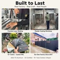 Juego de Puerta de Jardín con Valla de Aluminio Personalizada, Postes Decorativos con Remate de Corona, Resistentes al Óxido, Recubrimiento en Polvo 6063-T5