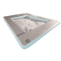 Île gonflable Double couche Portable bateau flottant quai natation plate-forme de repos avec filet gonflable radeau plate-forme île