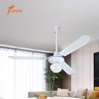 Ventilateur de plafond moderne en métal de 56 pouces avec lumière et télécommande, moteur AC puissant, ventilateur décoratif pour salon et chambre à coucher