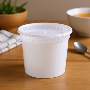 Ciotola per Zuppa 24oz Rotonda con Coperchio in Materiale PP per Alimenti, Diametro 98mm - Product Image 2