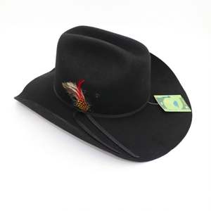 หมวกเฟโดราคุณภาพสูงสำหรับผู้ชาย ประดับริบบิ้นและขนนก สไตล์ลำลองย้อนยุค ทำจากผ้าขนสัตว์ ระบายอากาศได้ดี เหมาะสำหรับทุกฤดูกาล ผู้ใหญ่ สวมใส่กลางแจ้ง สไตล์คาวบอยตะวันตก - Product Image 1