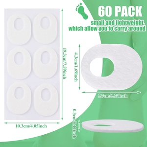 Almohadillas de fieltro suave para los pies para hombre y mujer, paquete de 60 almohadillas adhesivas de forma ovalada para aliviar el <span class=keywords><strong>dolor</strong></span> de los pies - Product Image 2