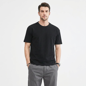 Men's T-shirts High Quality 100% Cotton Men's T-Shirt in Solid Colors Fitness Male Clothing Loose T-Shirt - Product Image 1
