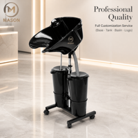Bac à shampoing professionnel en plastique, semi-inclinable, mobile, électrique, double bac, étanche, pour salon de coiffure et hôpital
