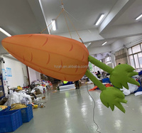 Ballon gonflable géant en forme de carotte de Pâques avec tissu Oxford et lumière LED, taille personnalisable pour la publicité et la décoration suspendue