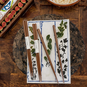 Nouvelles baguettes élégantes de style japonais en bois massif, découpées à la main, imitation écaille de tortue, sans laque - Product Image 2