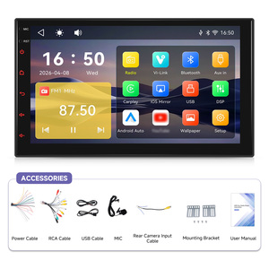 วิทยุติดรถยนต์ Podofo 2 Din 7 นิ้ว รองรับ Wireless CarPlay/Android Auto หน้าจอสัมผัส IPS พร้อมระบบเสียงสเตอริโอ บลูทูธ ควบคุมพวงมาลัย DSP เครื่องเล่น MP5 สำหรับรถยนต์ แบบ OEM โรงงาน - Product Image 6
