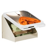 Boîte de rangement murale rectangulaire pliable en plastique, étagère de salle de bain, armoire de toilette, organisateur de vêtements compact