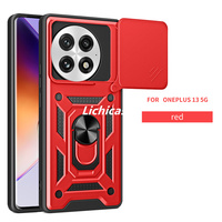 Lichicase antichoc lentille housse de protection pour téléphone OnePlus 13S 13T robuste intégré béquille porte-anneau couverture arrière