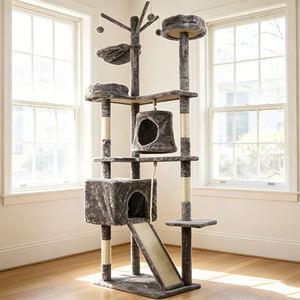 Arbre à <span class=keywords><strong>chat</strong></span> en bois de luxe moderne, design personnalisé, nouveau style, vente en gros, avec <span class=keywords><strong>griffoir</strong></span> et maisonnette, à <span class=keywords><strong>construire</strong></span> soi-même - Product Image 1