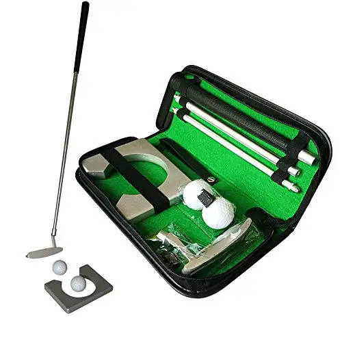 Best Seller Executivo Criativo Completa Indoor Golf Putter Training Aid Presente Set Shaft Mini Golf Colocar Set Colocar Verde