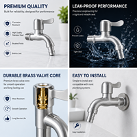 Robinet mural moderne en acier inoxydable brossé G1/2 pour lavabo, buanderie, jardin, extérieur, eau froide, OEM