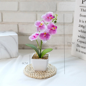 Kleine künstliche Phalaenopsis-Orchidee im Kunststofftopf für die Heimdekoration zum Vatertag, Muttertag und Weihnachten - Product Image 3