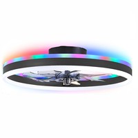 Lampu Kipas Plafon LED RGB Terbaru dengan Kontrol Aplikasi Jarak Jauh, Motor DC Senyap, Kipas Pintar Profil Rendah