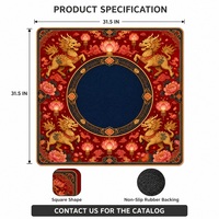 Tapis d'ordinateur rond en néoprène robuste à livraison rapide, tapis de table de mahjong avec sac de rangement pour usage en club