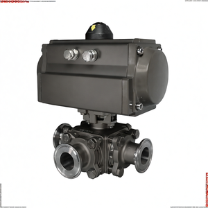 Vente de liquidation B2B COVNA Système d'irrigation goutte à goutte Vente chaude AC220V DN25 1 pouce 3 voies Vanne à bille pneumatique en PVC plastique - Product Image 2