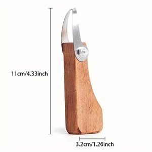 Cuchilla de recorte de un solo filo Bview Art Supplies (acero inoxidable y madera de sándalo roja) herramienta de cerámica para raspado de arcilla y plástico - Product Image 1