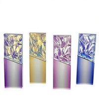 Nouvelle Arrivée Plaque en Verre Cristal Dégradé UV Écologique Violet Bleu Rose Jaune Arc-en-ciel – Cadeaux d'Entreprise et de Bienvenue pour Salons Professionnels