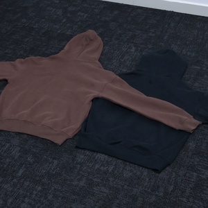Sudadera con capucha lisa de algodón extragrande con cremallera, cómoda y personalizable, de fabricante de ropa de gran venta - Product Image 4