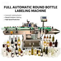Machine de positionnement et d'étiquetage de bouteilles rondes, équipement d'étiquetage professionnel entièrement automatique à point fixe pour bouteilles de vin rouge