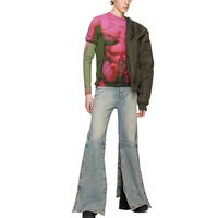 Chemises pour hommes personnalisées de haute qualité T-shirt en jersey de nylon extensible avec impression graphique T-shirt à plusieurs niveaux pour hommes