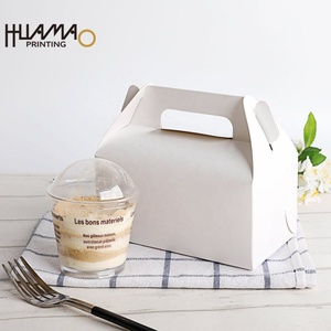 Portable Handle Kraft Paper Takeout <b>Box</b> Custom Printed Foldable Food Packaging <b>Box</b> For Cake Cookie <b>Dessert</b> Snack Gift Packaging - Product Image 4
