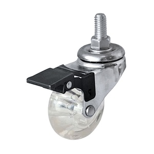 Huarui 2 Inch Heavy Duty No Noise <strong>Locking</strong> <strong>Casters</strong> Transparent Pu <strong>Wheels</strong> With Brake - Product Image 6