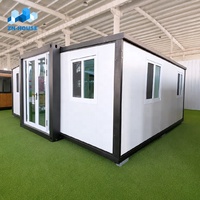 Rumah Kontainer Modular Prefabrikasi 20ft 40ft yang Dapat Disesuaikan, 2 3 4 Kamar Tidur, Kantor, Taman, Dapat Diperluas, dengan Toilet dan Dapur