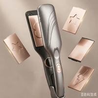 Lisseur de cheveux professionnel détachable pour femme, en PET réutilisable, avec formes cœur, étoile, ondulées et scintillantes, pour un coiffage électrique, adapté aux animaux domestiques