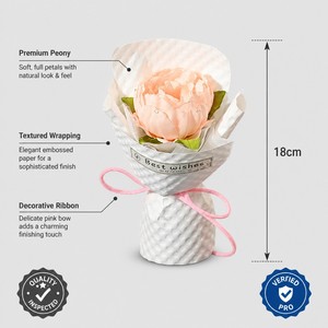 Mini Bouquet <span class=keywords><strong>di</strong></span> Peonie Fatte a Mano Stile Conservato, Stelo Singolo, Regalo per Matrimoni, San Valentino, Decorazioni per la Casa, Ingrosso - Product Image 3