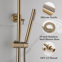 Fabricant Kaiping Ensemble de robinets de bain et douche de luxe pour toilettes pluie thermostatique or