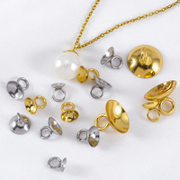 Support de perles en acier inoxydable plaqué or 18 carats, capuchon et couvercle de perle, anneau en forme de bol pour bracelets, colliers et bijoux DIY en perles