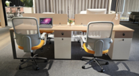 Table de conférence robuste pour 8 personnes, 2,4 m, en bois, avec pieds en dalle robustes, pour bureau d'entreprise