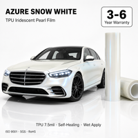 Film de protection automobile Azure Snow White en TPU aliphatique coloré, auto-réparateur, anti-rayures, anti-jaunissement, hydrophobe et résistant aux UV