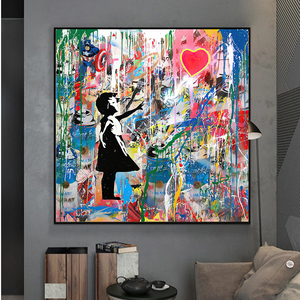 Vendita all'Ingrosso e Dropshipping Dipinto su Tela 100% Dipinto <span class=keywords><strong>a</strong></span> <span class=keywords><strong>Mano</strong></span> Decorazione per la Casa Arte su Tela Stile Graffiti Pittura <span class=keywords><strong>a</strong></span> Olio su Tela - Product Image 3