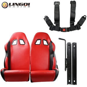 LINGQI Kit de sièges doubles côte à côte avec sièges de course sur rail pour <span class=keywords><strong>karting</strong></span>, <span class=keywords><strong>karting</strong></span>, VTT, UTV, buggy - Product Image 4