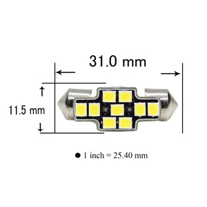 Lampe de lecture HYUGA 9MK T10 29mm lampe dôme SMD 2835 feston 31mm 6000K 2W rénovation/mise à niveau pour une utilisation intérieure de voiture - Product Image 5