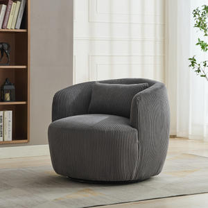 Poltrona girevole in velluto a coste a 360 ° morbido Design a barilotto con un sedile divano componibile <span class=keywords><strong>quadrato</strong></span> in metallo - Product Image 2