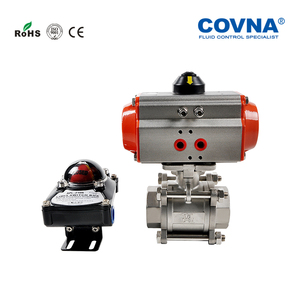 วาล์วบอล COVNA 90-Day Window HK56 DN25 1" แบบ 2 ทาง 3 ชิ้น พร้อมตัวกระตุ้นลมสำหรับไอน้ำ วัสดุ 316 SS 1000 WOG - Product Image 5