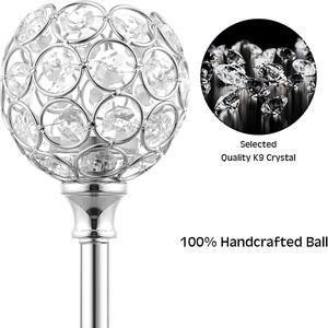 Dropship Rustic-Style Crystal Metal <strong>Tealight</strong> Candlestick Tall Crystal Votive Candle <strong>Holders</strong> Bling Bowl Candelabras for Wedding - Product Image 5