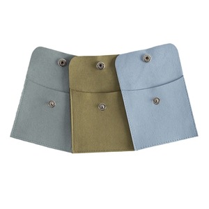 Pochette en velours 8x8cm en forme d'enveloppe avec bouton-pression, boîte de rangement pour bijoux, emballage général - Product Image 5
