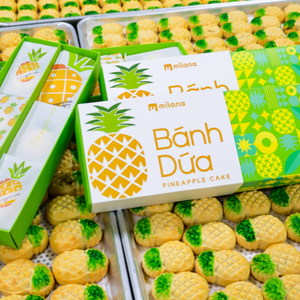 เค้กสับปะรดวานิลลาฮาลาล ขายส่ง 6 ชิ้นในกล่อง 200 กรัม คุกกี้บิสกิตพร้อมรับประทาน จากโรงงานไทยมินห์ เวียดนาม - Product Image 1