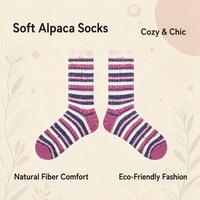 Chaussettes en alpaga Renaissance, chaussettes mi-mollet imprimées, nouvelles chaussettes en laine épaisses et chaudes pour l'automne et l'hiver