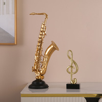 Ornamen biola emas, gaya Nordic, ornamen Resin, instrumen musik kreatif, pintu masuk rumah ruang tamu, dekorasi kabinet TV Natal